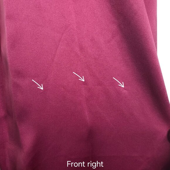 Reformation Frankie Strawberry Wine Pink Rosette Silk Maxi Dress Back Slit 4 - Picture 11 of 13